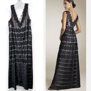 JS Collections Black Lace Maxi Dress